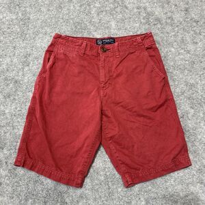 American Eagle Longer Length Men's Chino Shorts Size 30 Red Chinos‎